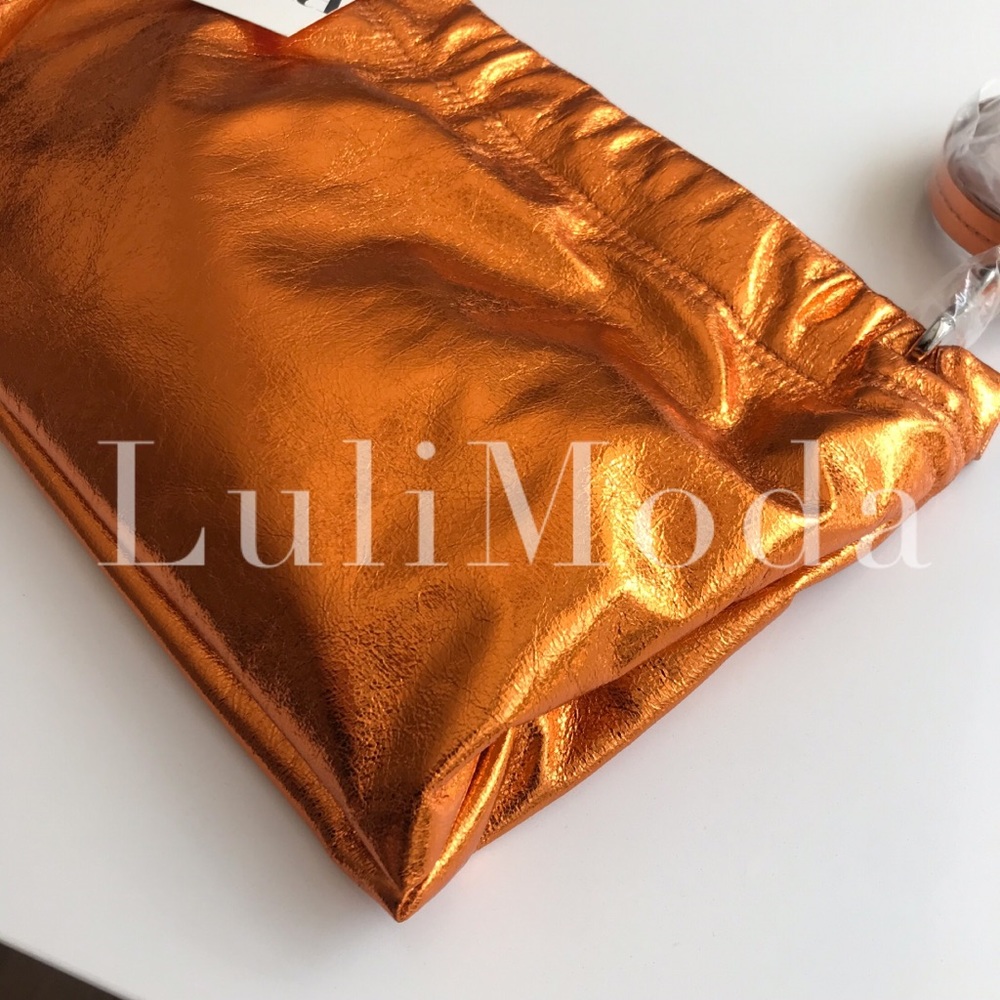 LAST TWO Zara Metallic Orange Clutch Crossbody Bag - Picture 7 of 7